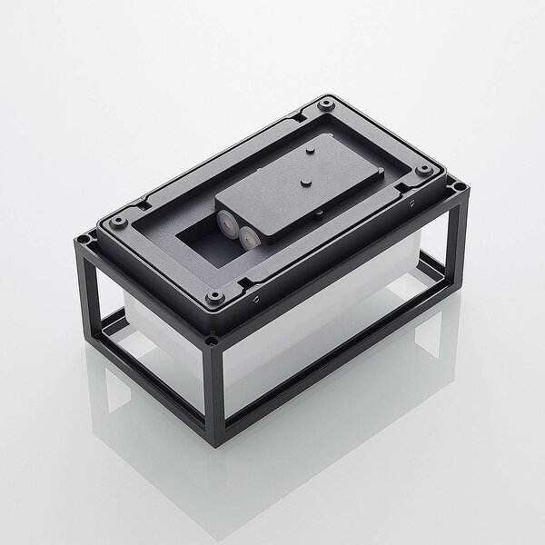 Kinkiet zewnętrzny LED Ilirian Lucande, czarny, aluminium, nowoczesny