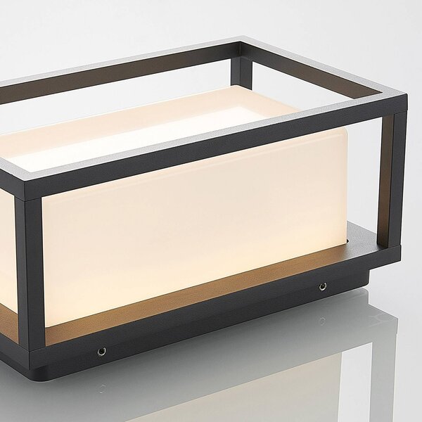Kinkiet zewnętrzny LED Ilirian Lucande, czarny, aluminium, nowoczesny