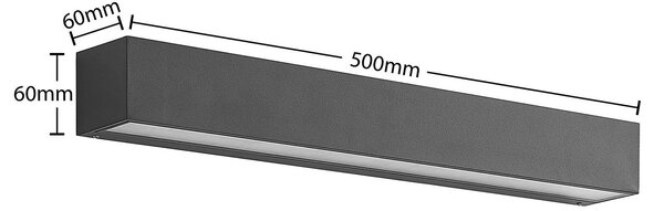 Kinkiet zewnętrzny LED Lengo Lucande, czarny, aluminium, nowoczesny