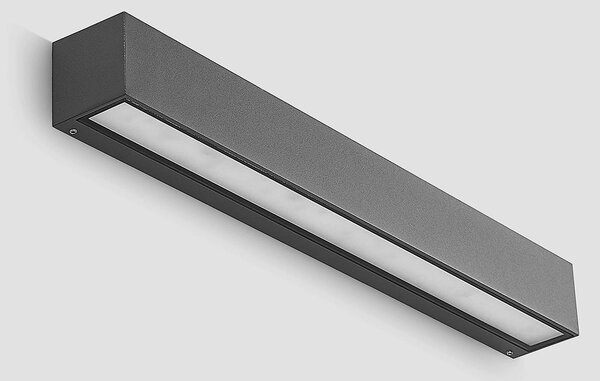 Kinkiet zewnętrzny LED Lengo Lucande, czarny, aluminium, nowoczesny