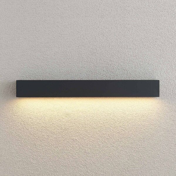 Kinkiet zewnętrzny LED Lengo Lucande, czarny, aluminium, nowoczesny