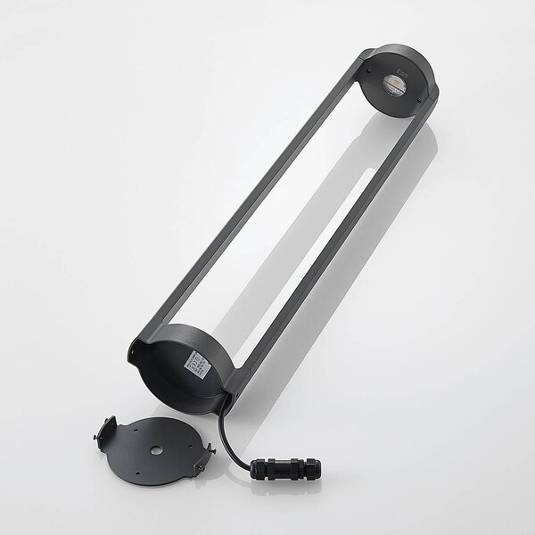 Słupek oświetleniowy LED Habsa Lucande, czarny, aluminium, nowoczesny