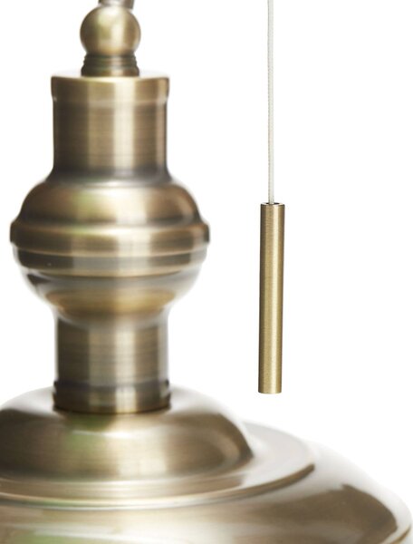 Lampa stołowa Milenka Lindby, brązowy / mosiężny, salon / jadalnia, metal, antyczny