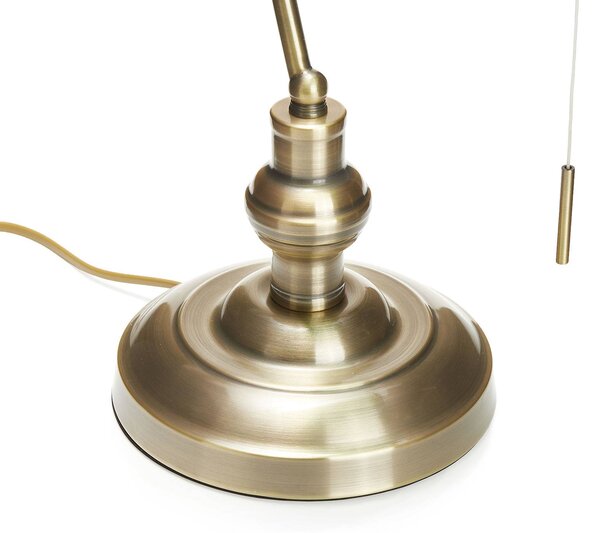 Lampa stołowa Milenka Lindby, brązowy / mosiężny, salon / jadalnia, metal, antyczny