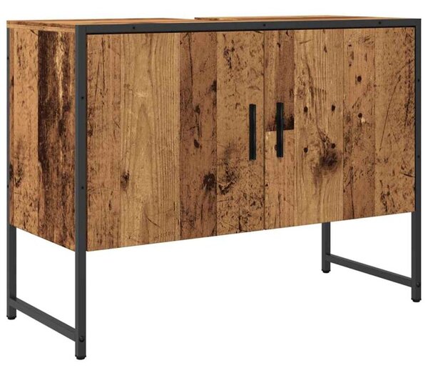 Szafka pod umywalkę łazienkową, stare drewno, 80x33x60 cm
