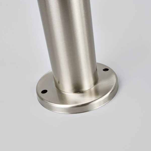 Lindby Lampa cokołowa Noemi, szara, stal szlachetna, 50 cm, IP44 Noemi, aluminiowy / szary / cynkowy, stal szlachetna, nowoczesny