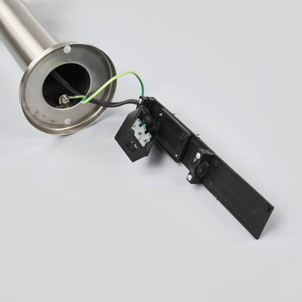 Lindby Lampa cokołowa Noemi, szara, stal szlachetna, 50 cm, IP44 Noemi, aluminiowy / szary / cynkowy, stal szlachetna, nowoczesny