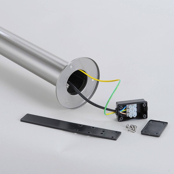 Lampa ogrodowa stojąca LANEA Lindby, aluminiowy / szary / cynkowy, stal szlachetna, nowoczesny
