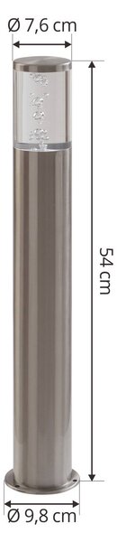 Lindby Lampa cokołowa LED Belen, stal szlachetna