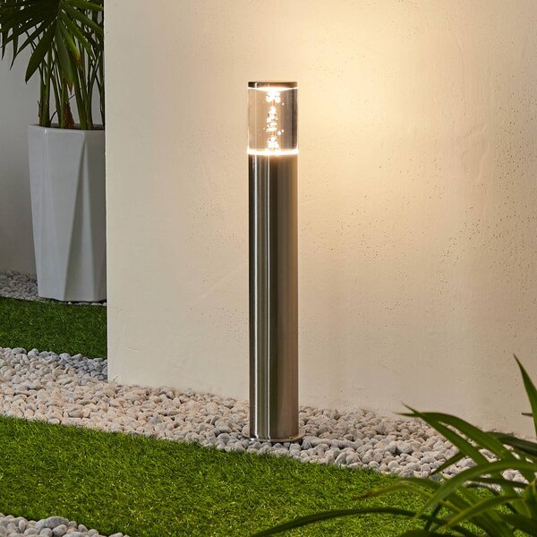 Lindby Lampa cokołowa LED Belen, stal szlachetna