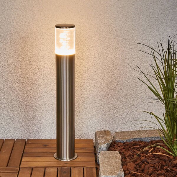 Lindby Lampa cokołowa LED Belen, stal szlachetna