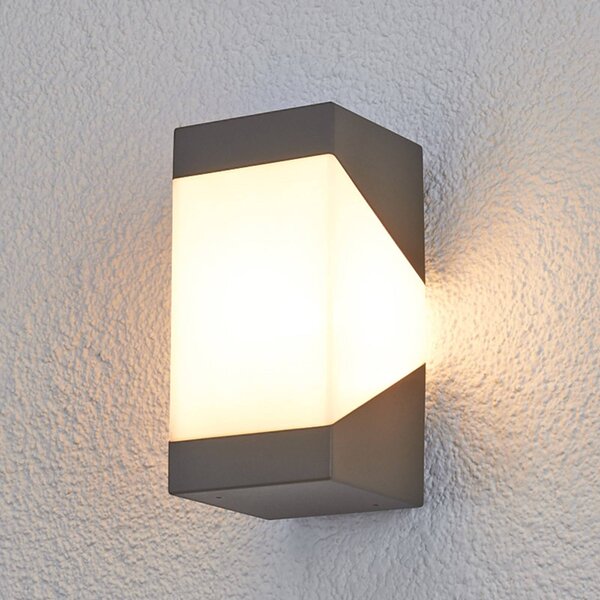 Kinkiet zewnętrzny Kiran Lucande, możliwość ściemniania, czarny, aluminium, nowoczesny