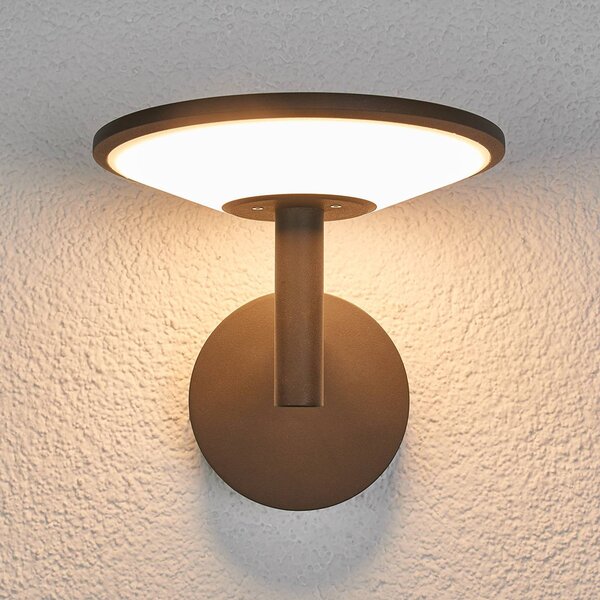 Kinkiet zewnętrzny LED Fenia Lucande, czarny, aluminium, nowoczesny