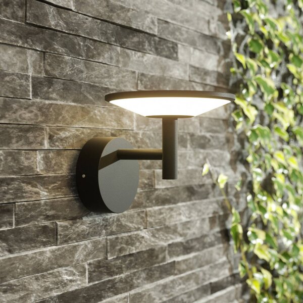 Kinkiet zewnętrzny LED Fenia Lucande, czarny, aluminium, nowoczesny