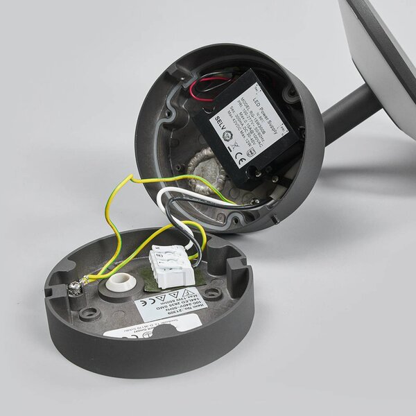 Kinkiet zewnętrzny LED Fenia Lucande, czarny, aluminium, nowoczesny