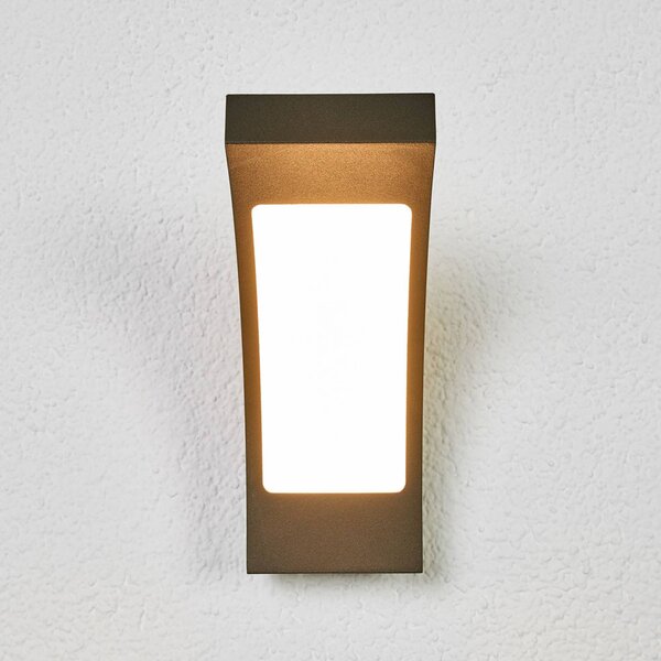 Kinkiet zewnętrzny LED Juvia Lucande, czarny, aluminium, nowoczesny