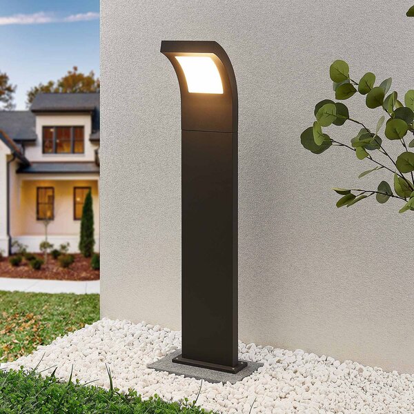 Słupek oświetleniowy LED Advik Arcchio, czarny, aluminium, nowoczesny