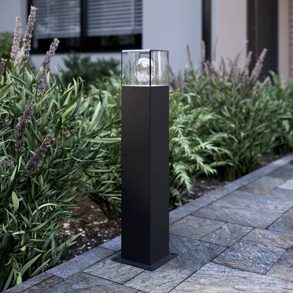 Lampa ogrodowa stojąca Keke Lucande, możliwość ściemniania, czarny, aluminium, nowoczesny