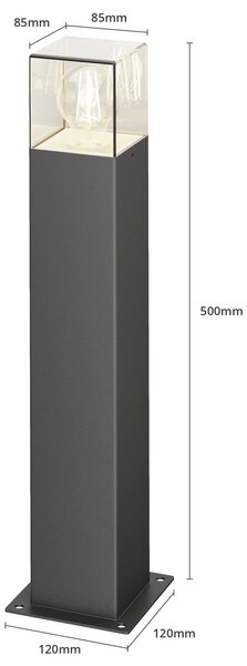 Lampa ogrodowa stojąca Keke Lucande, możliwość ściemniania, czarny, aluminium, nowoczesny