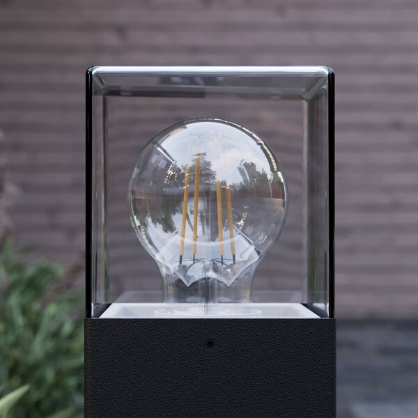 Lampa ogrodowa stojąca Keke Lucande, możliwość ściemniania, czarny, aluminium, nowoczesny