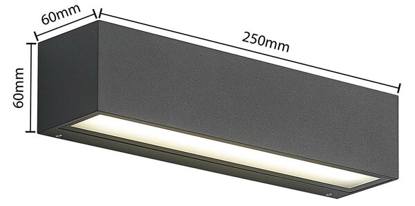 Kinkiet zewnętrzny LED Lengo Arcchio, czarny, aluminium, nowoczesny