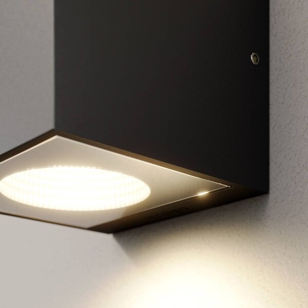 Kinkiet zewnętrzny LED Tassnim Arcchio, możliwość ściemniania, czarny, aluminium, nowoczesny