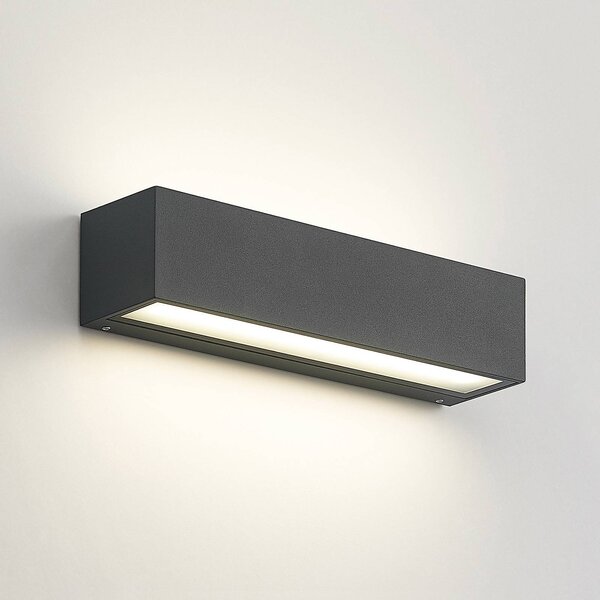 Kinkiet zewnętrzny LED Lengo Arcchio, czarny, aluminium, nowoczesny