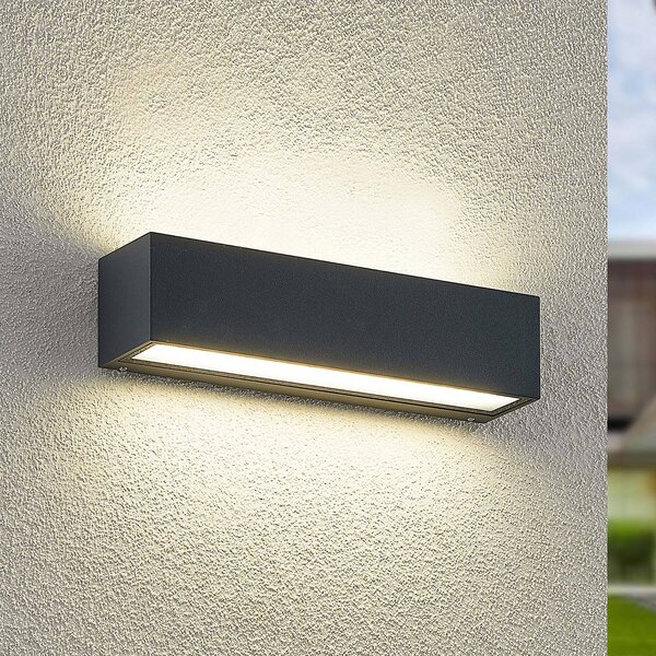 Kinkiet zewnętrzny LED Lengo Arcchio, czarny, aluminium, nowoczesny
