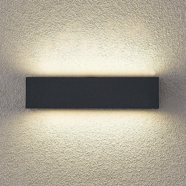 Kinkiet zewnętrzny LED Lengo Arcchio, czarny, aluminium, nowoczesny