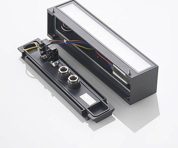 Kinkiet zewnętrzny LED Lengo Arcchio, czarny, aluminium, nowoczesny