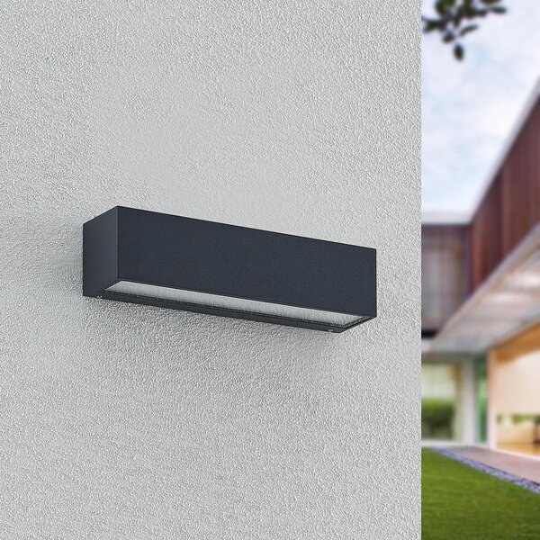 Kinkiet zewnętrzny LED Lengo Arcchio, czarny, aluminium, nowoczesny