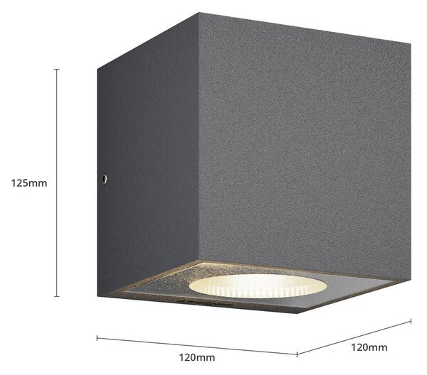 Kinkiet zewnętrzny LED Tassnim Arcchio, możliwość ściemniania, czarny, aluminium, nowoczesny