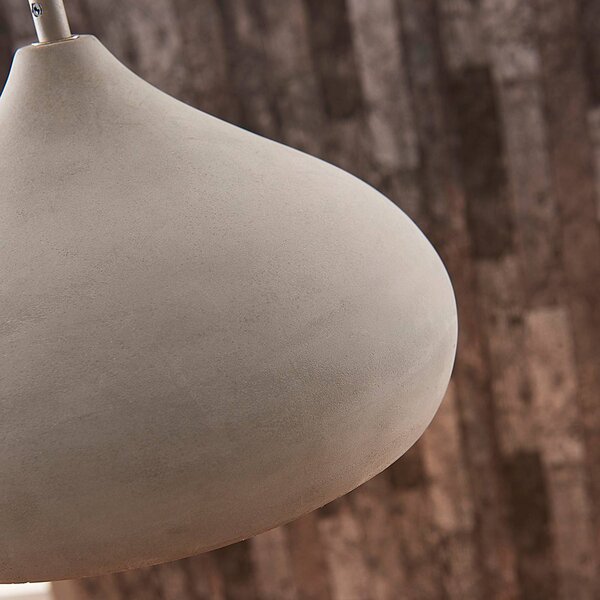Lampa wisząca Morton Lindby, możliwość ściemniania, aluminiowy / szary / cynkowy, salon / jadalnia, beton, nowoczesny