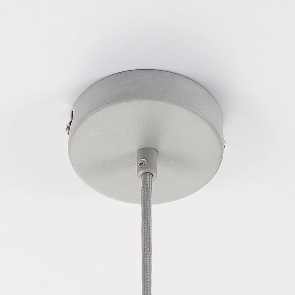 Lampa wisząca Morton Lindby, możliwość ściemniania, aluminiowy / szary / cynkowy, salon / jadalnia, beton, nowoczesny