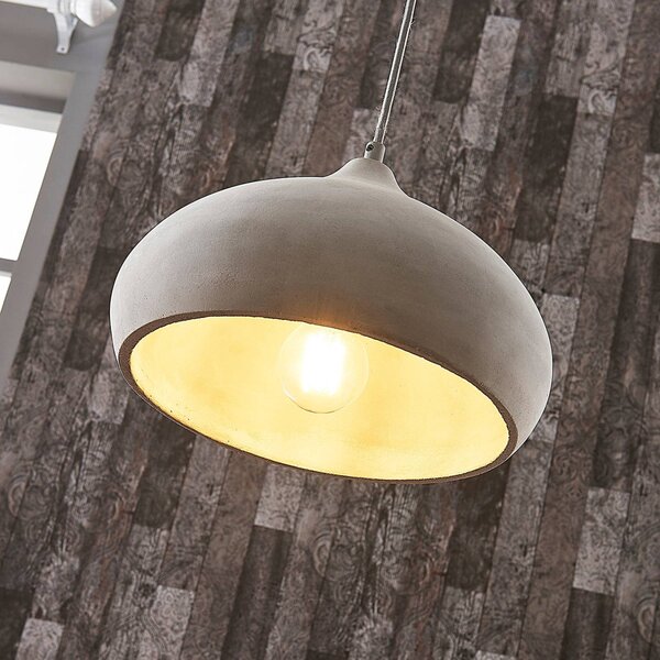 Lampa wisząca Morton Lindby, możliwość ściemniania, aluminiowy / szary / cynkowy, salon / jadalnia, beton, nowoczesny