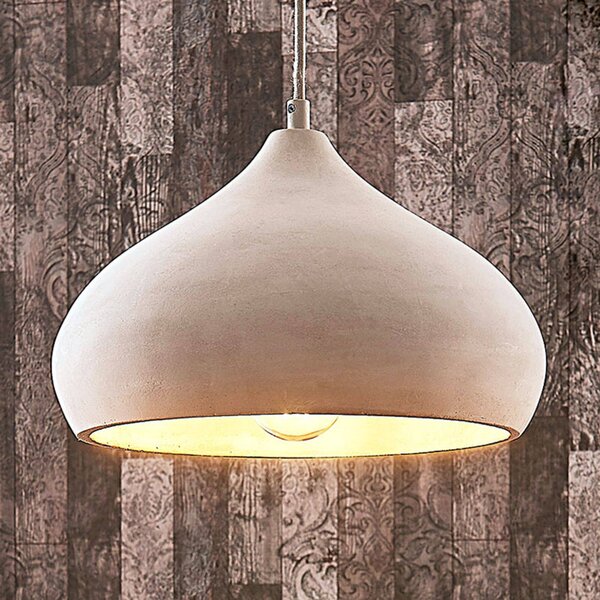 Lampa wisząca Morton Lindby, możliwość ściemniania, aluminiowy / szary / cynkowy, salon / jadalnia, beton, nowoczesny