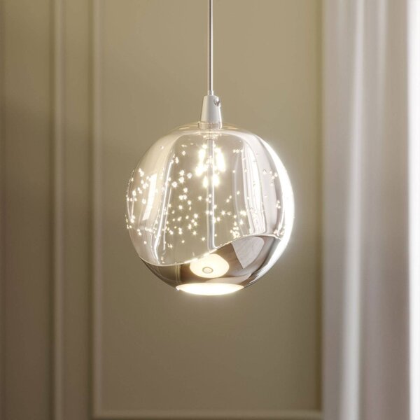 Lampa wisząca szklana Hayley Lucande, przezroczysty / transparentny, salon / jadalnia, szkło, nowoczesny