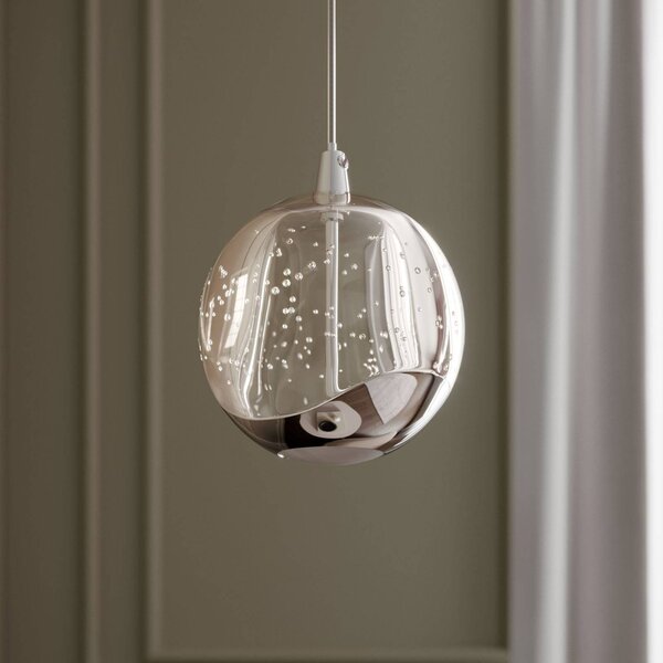 Lampa wisząca szklana Hayley Lucande, przezroczysty / transparentny, salon / jadalnia, szkło, nowoczesny