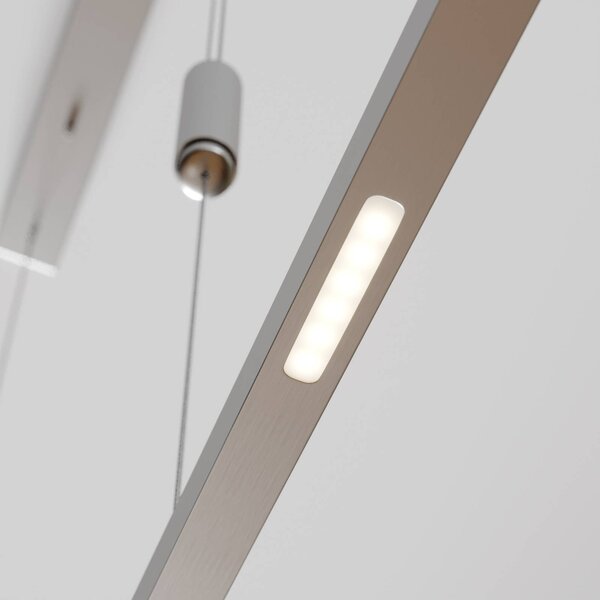 Lampa wisząca Arnik Lucande, możliwość ściemniania, aluminiowy / szary / cynkowy, salon / jadalnia, metal, nowoczesny