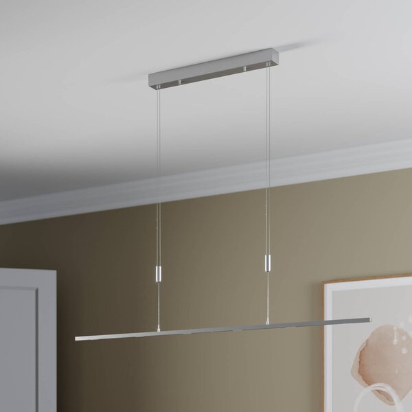 Lampa wisząca Arnik Lucande, możliwość ściemniania, aluminiowy / szary / cynkowy, salon / jadalnia, metal, nowoczesny