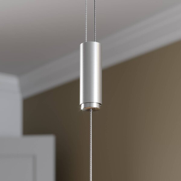 Lampa wisząca Arnik Lucande, możliwość ściemniania, aluminiowy / szary / cynkowy, salon / jadalnia, metal, nowoczesny