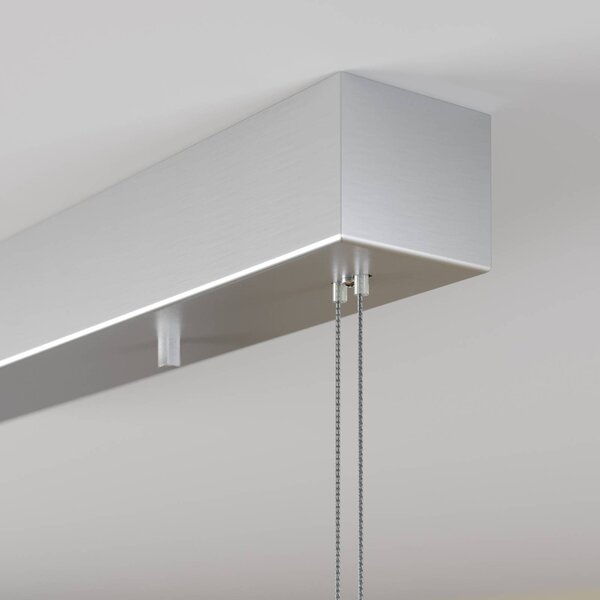 Lampa wisząca Arnik Lucande, możliwość ściemniania, aluminiowy / szary / cynkowy, salon / jadalnia, metal, nowoczesny