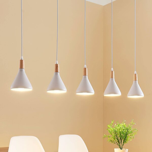 Lampa wisząca Arina Lindby, możliwość ściemniania, biały / opal, salon / jadalnia, metal, nowoczesny