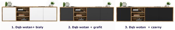 Szafka wisząca rtv dąb wotan czarny + C6-K31