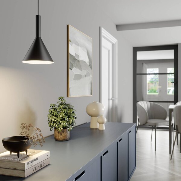 Lampa wisząca Tadej Arcchio, możliwość ściemniania, czarny, salon / jadalnia, metal, nowoczesny