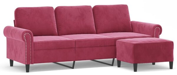 Sofa 3-osobowa z podnÃ³Å¼kiem winna czerwieÅ 180 cm, aksamit