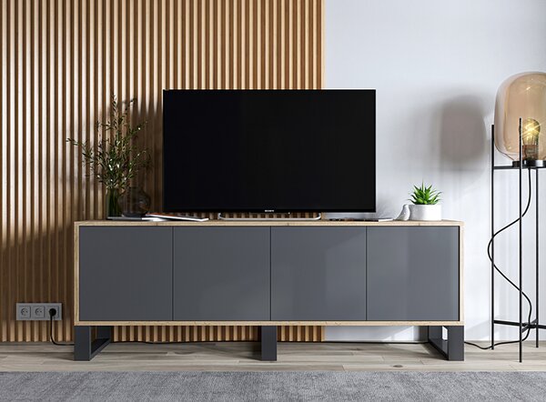 Szafka rtv dąb wotan + grafit M6-T50