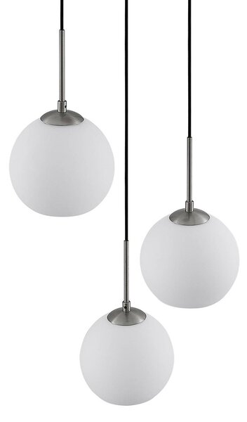 Lampa wisząca Jurian Lindby, możliwość ściemniania, biały / opal, salon / jadalnia, szkło, nowoczesny