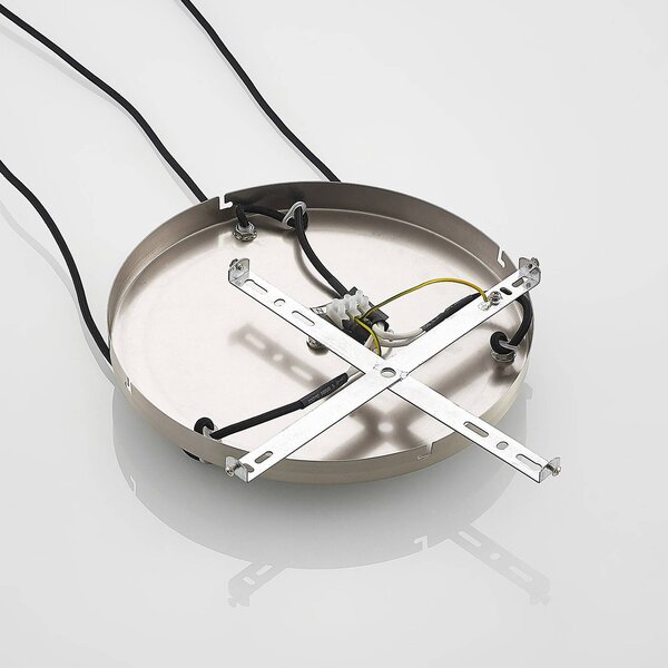 Lampa wisząca Jurian Lindby, możliwość ściemniania, biały / opal, salon / jadalnia, szkło, nowoczesny