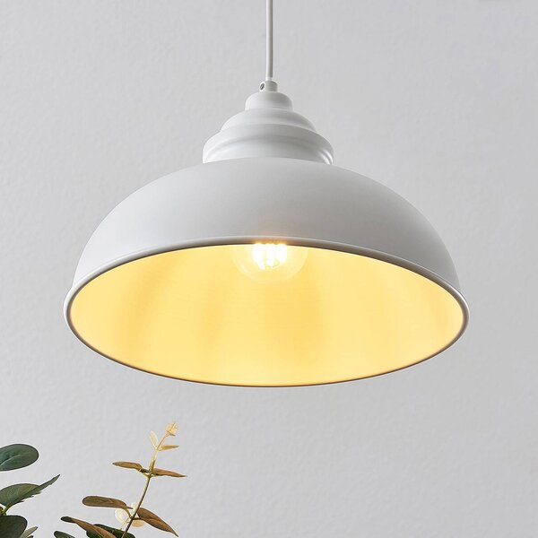 Lampa wisząca Cliona Lindby, możliwość ściemniania, biały / opal, salon / jadalnia, metal, vintage
